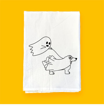 Ghost Walking Dog | Flour Sack Towel | DKT020