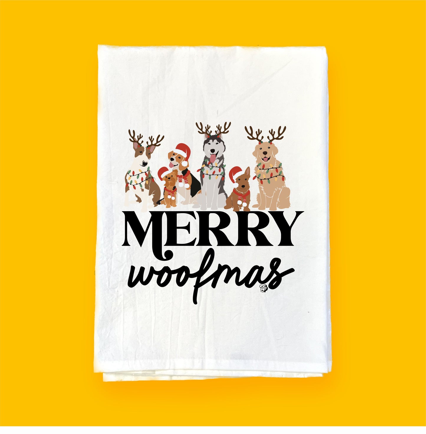 Merry Woofmas | Flour Sack Towel | DKT023