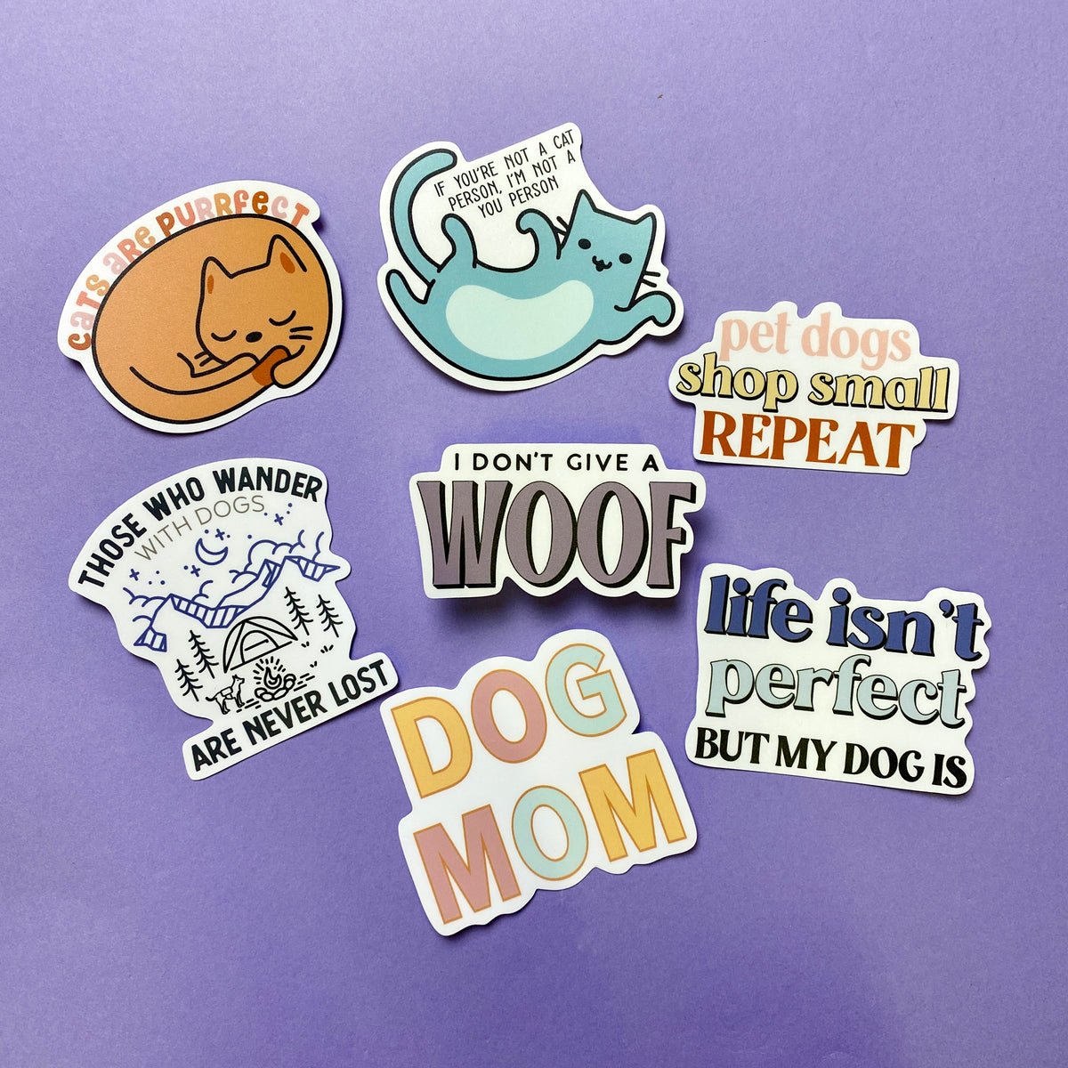 Pastel Colored Dog Mom Die Cut Sticker