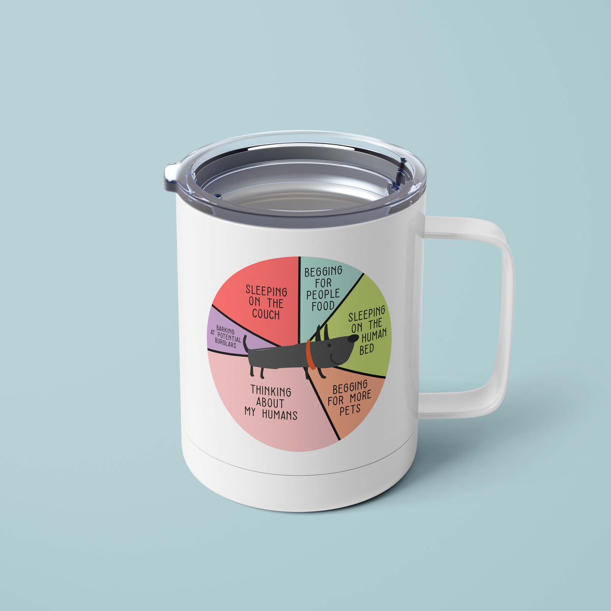 Dog's Life Pie Chart Mug