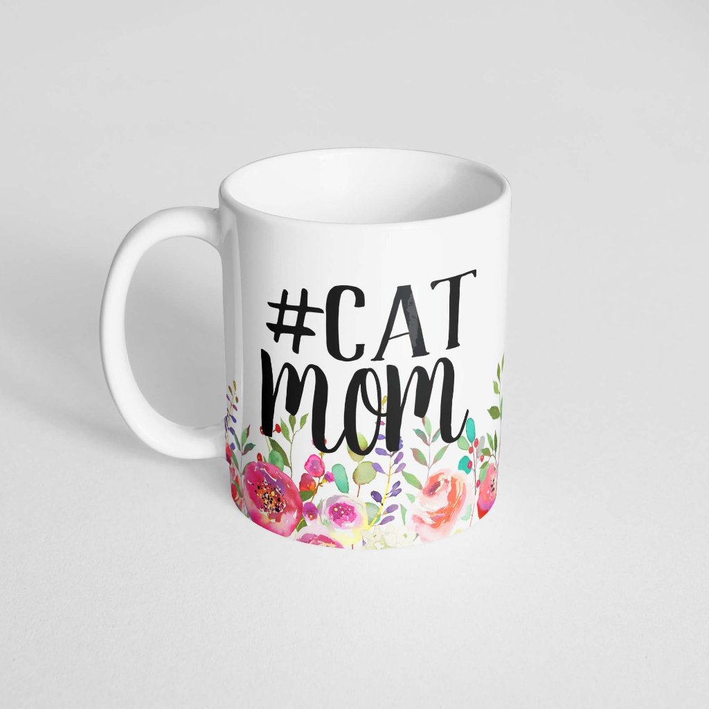 Floral #CatMom Coffee Mug - The Dapper Paw