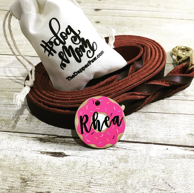 Pink Donut Pet ID Tag - The Dapper Paw