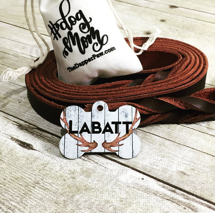 Just Another Antler Pet ID Tag - The Dapper Paw