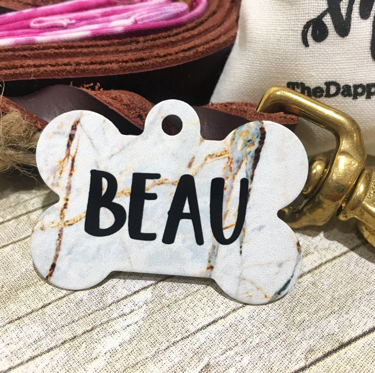 Gold Marble Pet ID Tag - The Dapper Paw