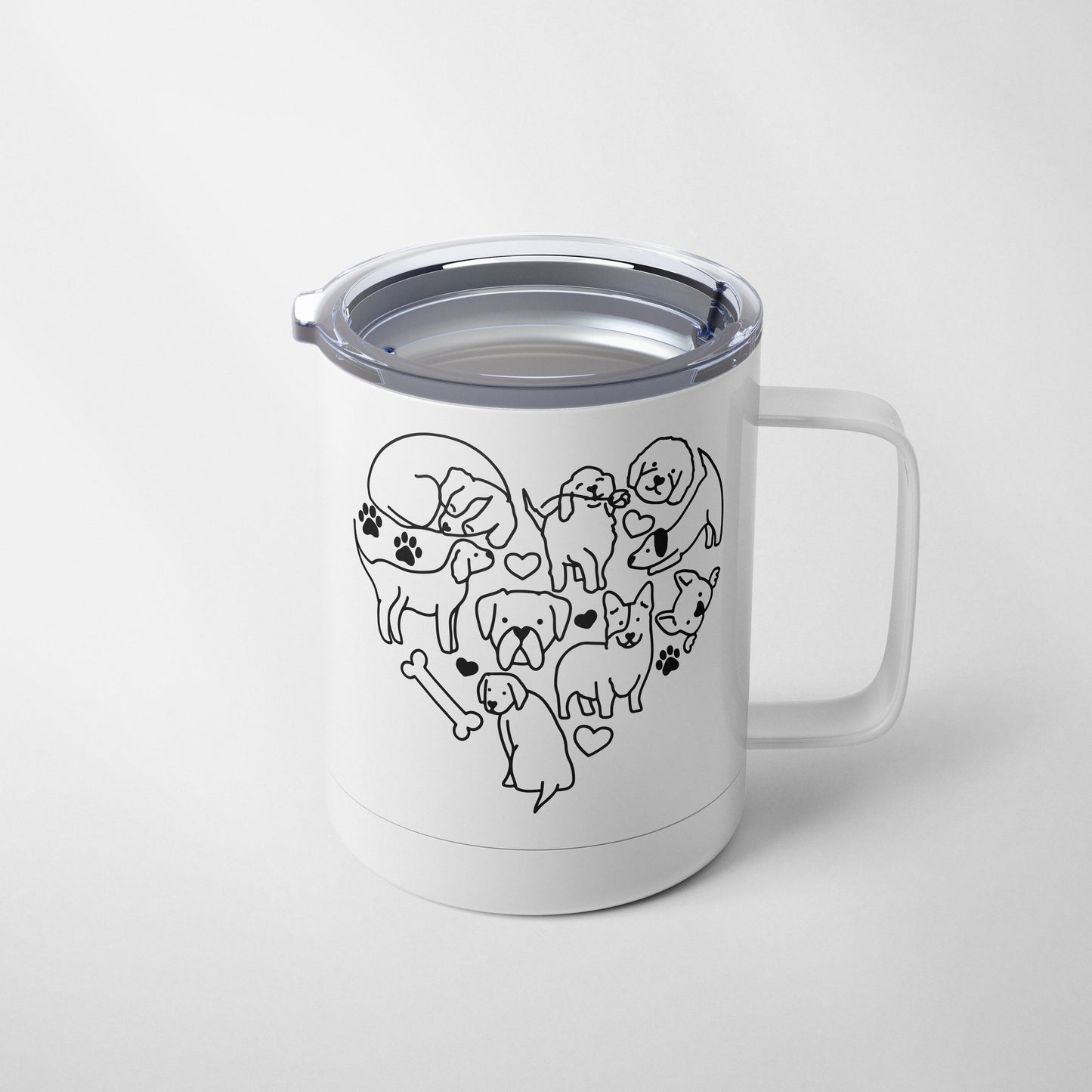 Doodled Dog Heart Valentine Mug