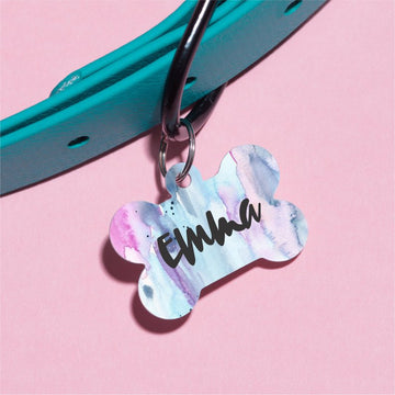 Pastel Watercolor Pet ID Tag - The Dapper Paw