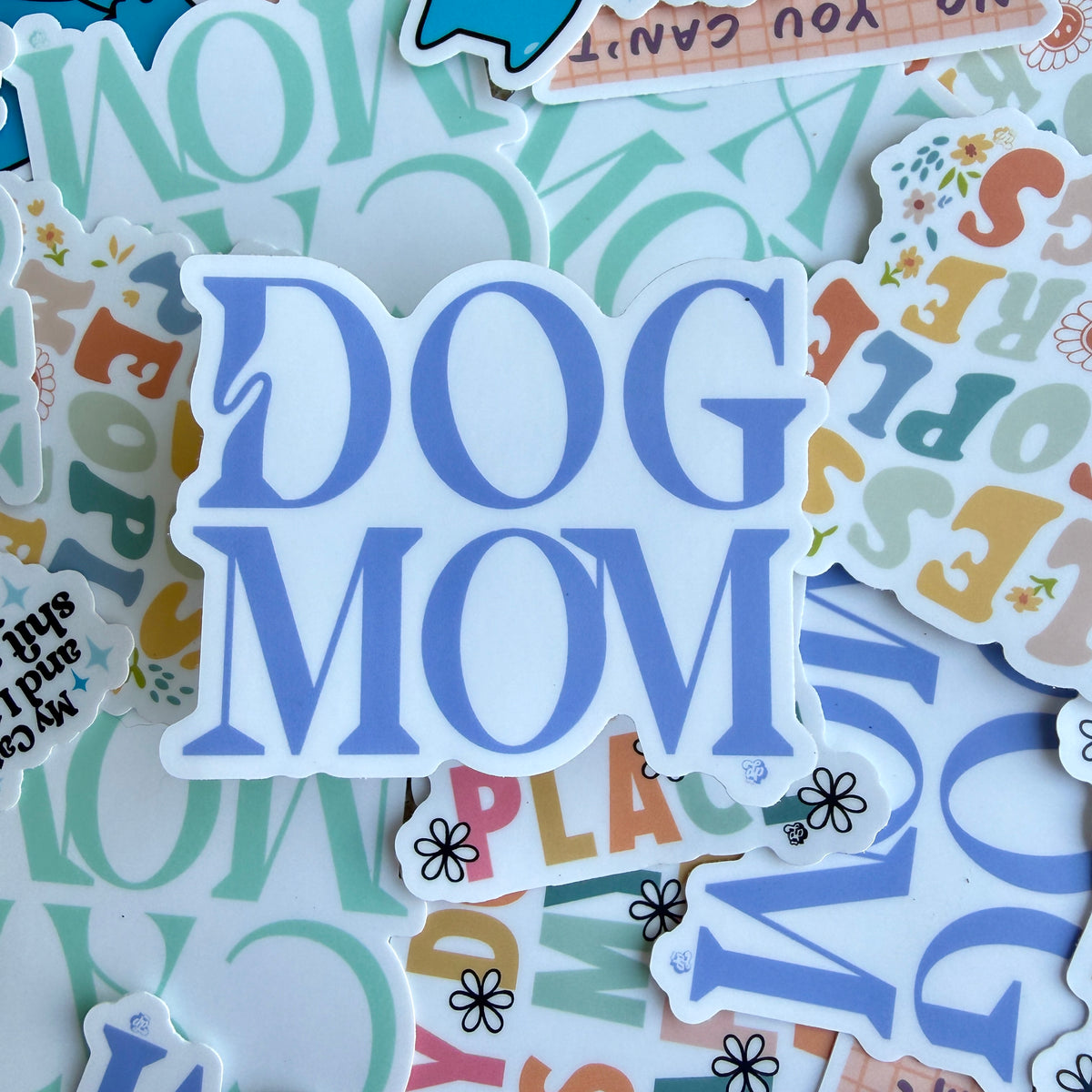 Periwinkle Dog Mom Die Cut Sticker