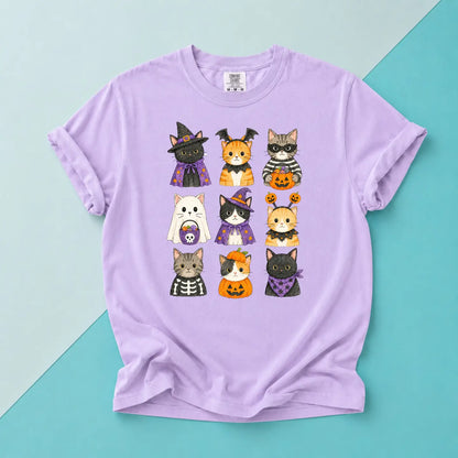 Cute Halloween Cats Tee (Orchid) | DP1306