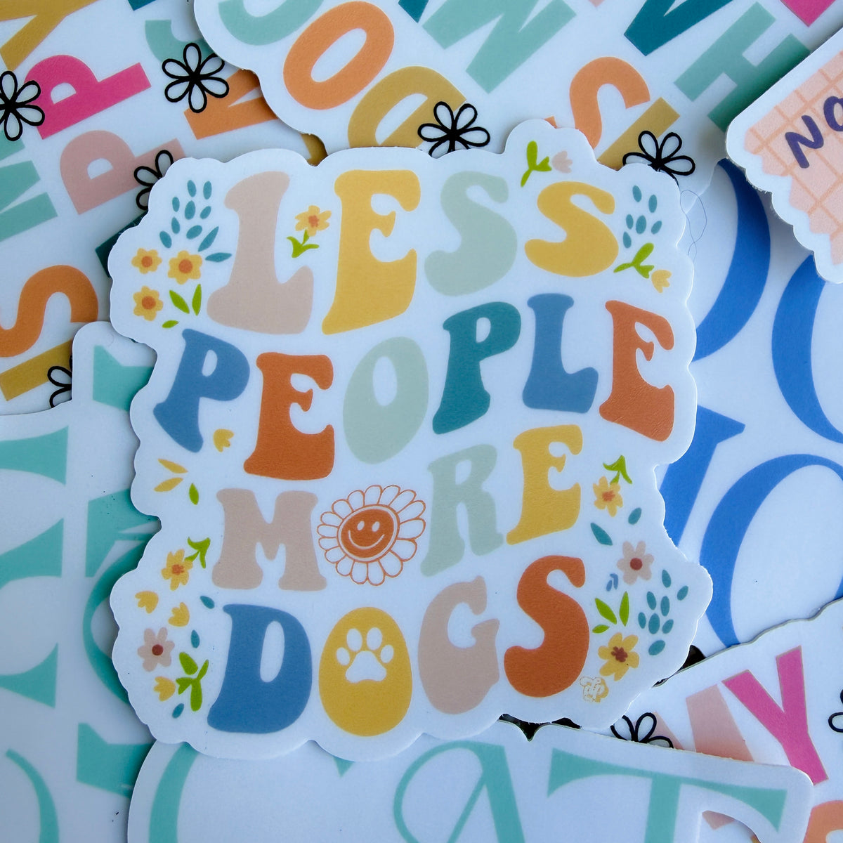 Less People More Dogs Die Cut Sticker