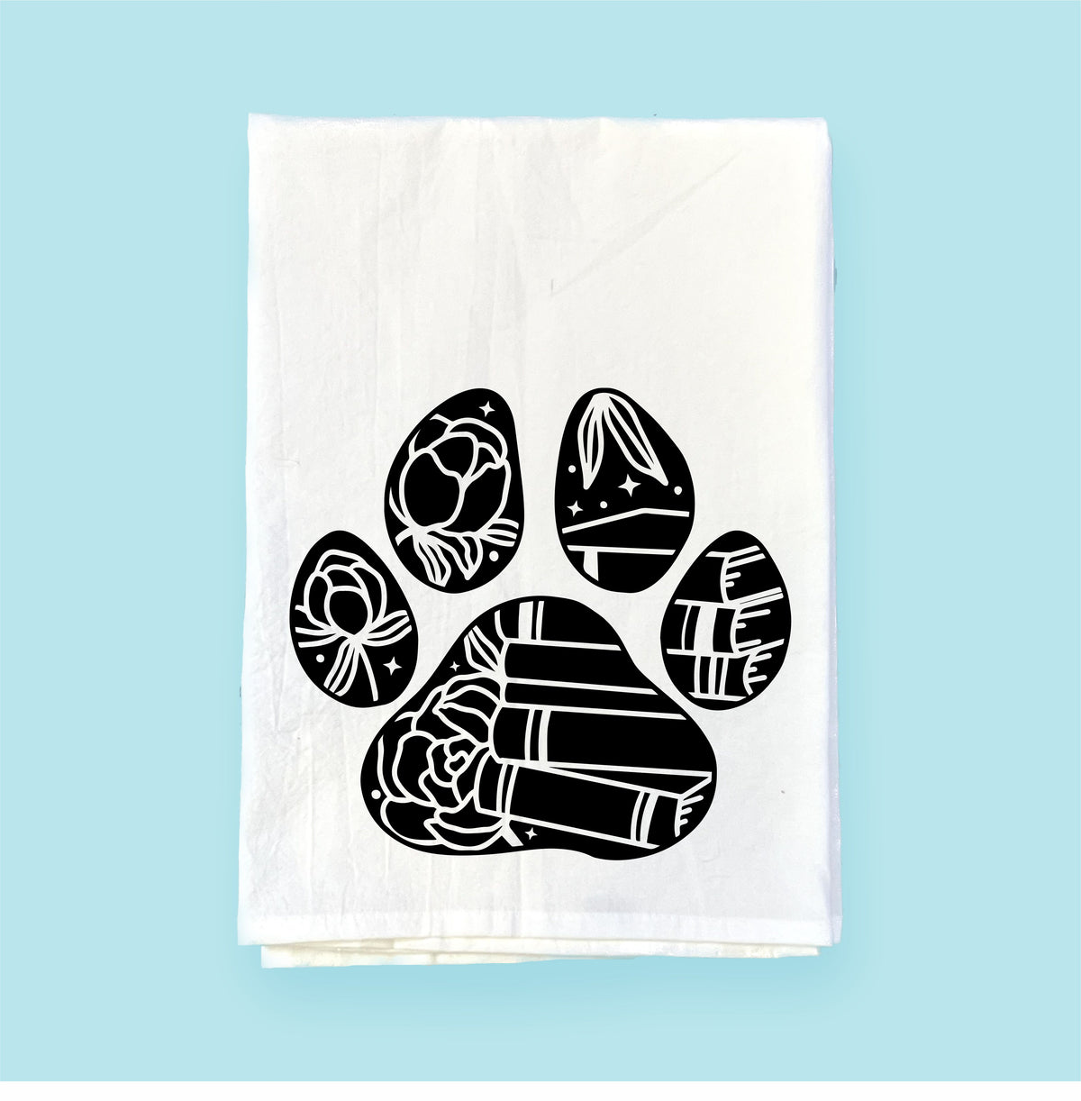 Book Lover Paw | Flour Sack Towel | DKT006