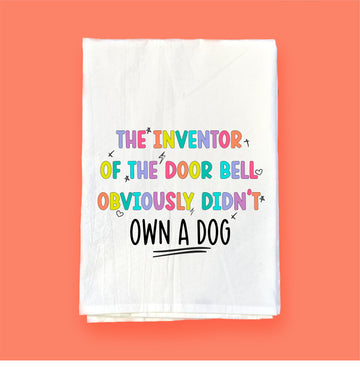 Inventor of the Door Bell | Flour Sack Towel | DKT011