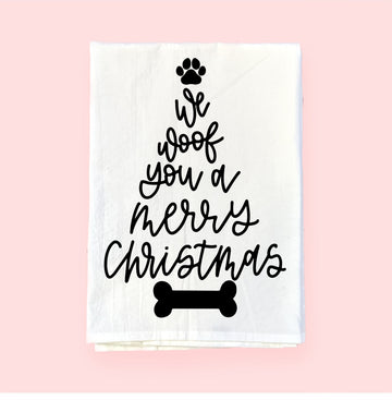 Woof You a Merry Christmas | Flour Sack Towel | DKT015