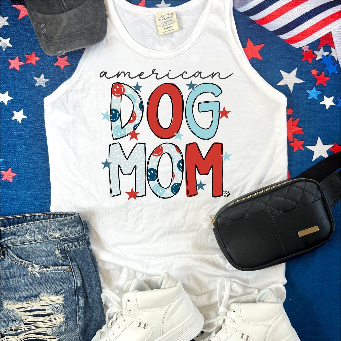 Doodled American Dog Mom Tank | DP1155
