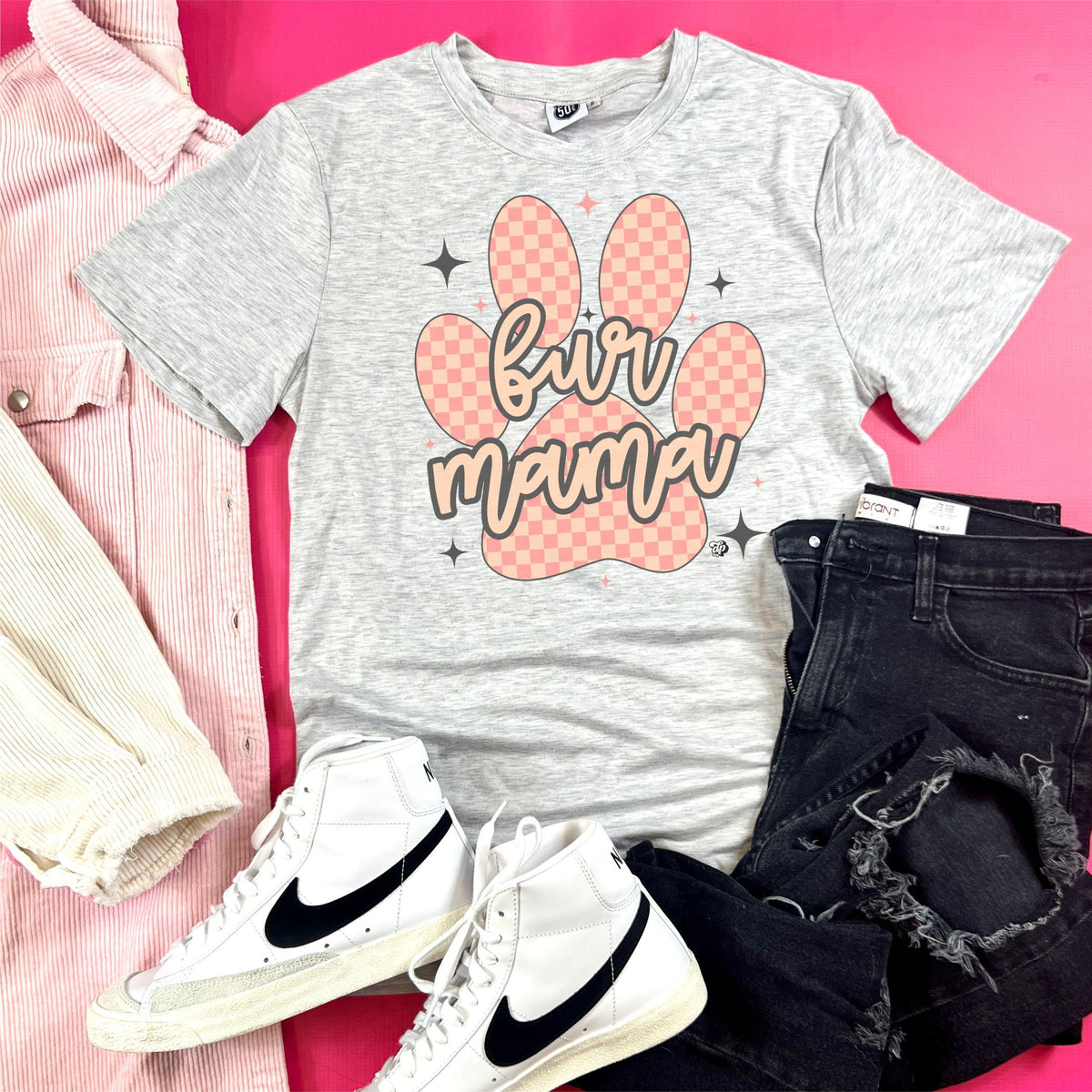 Fur Mama Paw Print Tee | DP1202 | TEE
