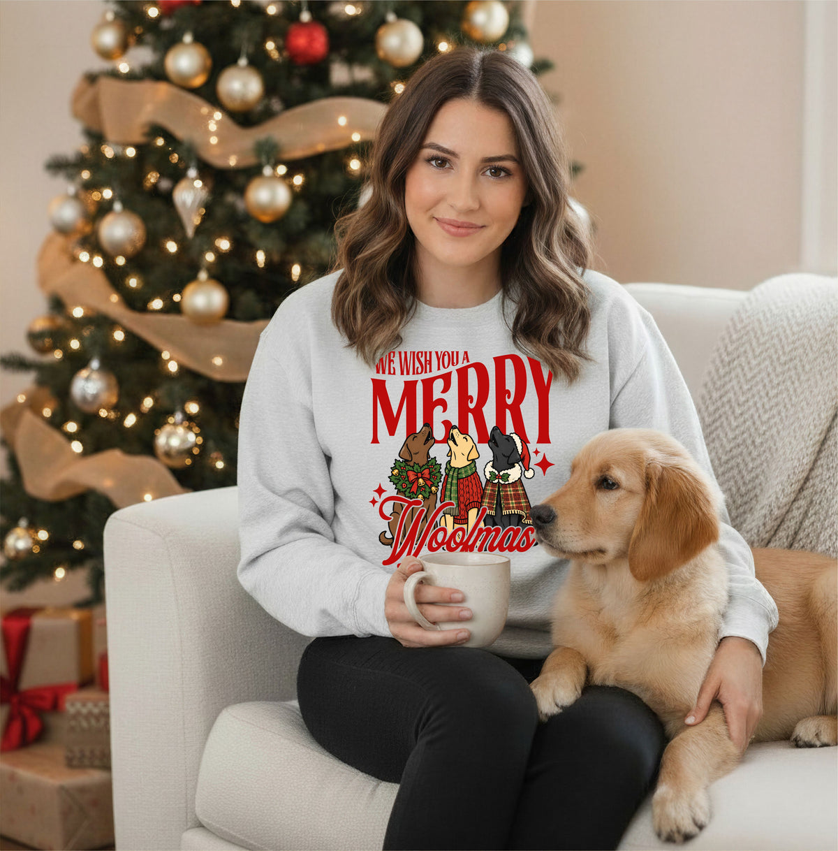 Merry Woofmas Sweatshirt | ASH | DP1312