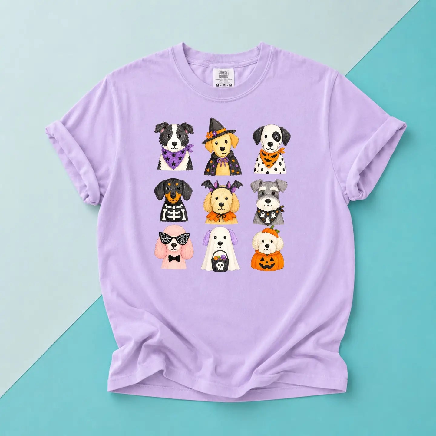Cute Halloween Dogs Tee (Orchid) | DP1307
