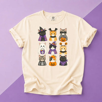 Cute Halloween Cats Tee (Ivory) | DP1306
