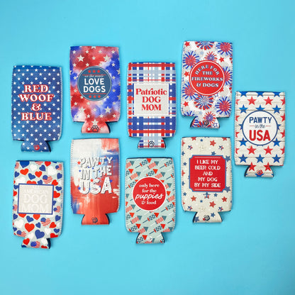 Patriotic Dog Mom Can Cooler