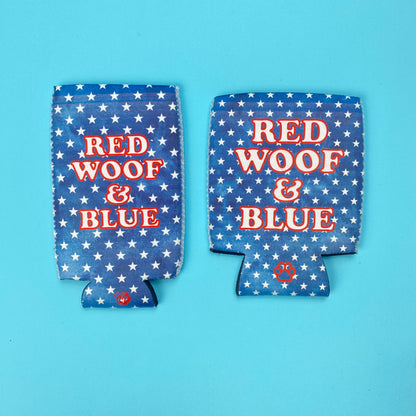 Red Woof & Blue Can Cooler