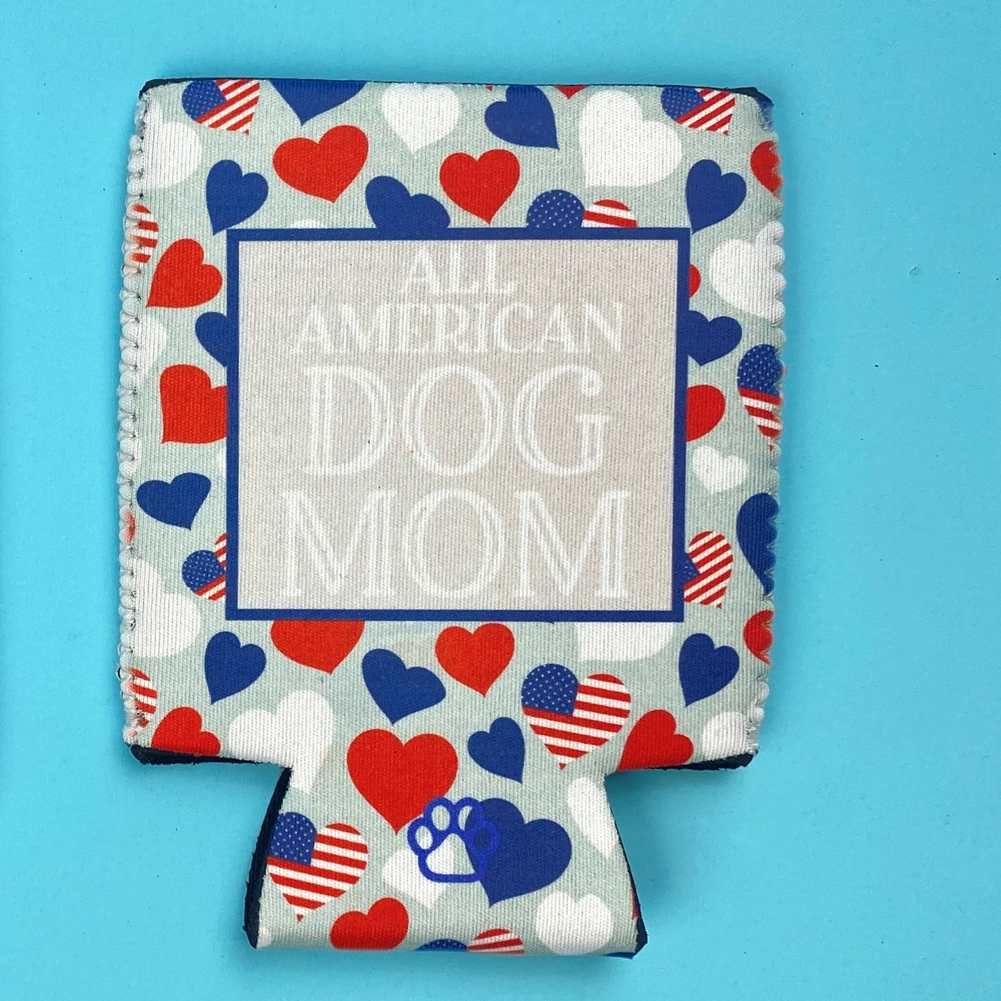 All American Dog Mom (hearts) Can Cooler