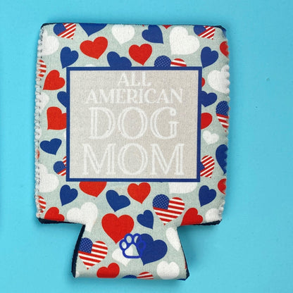 All American Dog Mom (hearts) Can Cooler