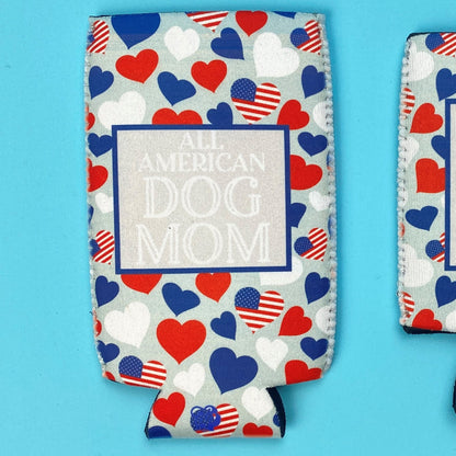 All American Dog Mom (hearts) Can Cooler