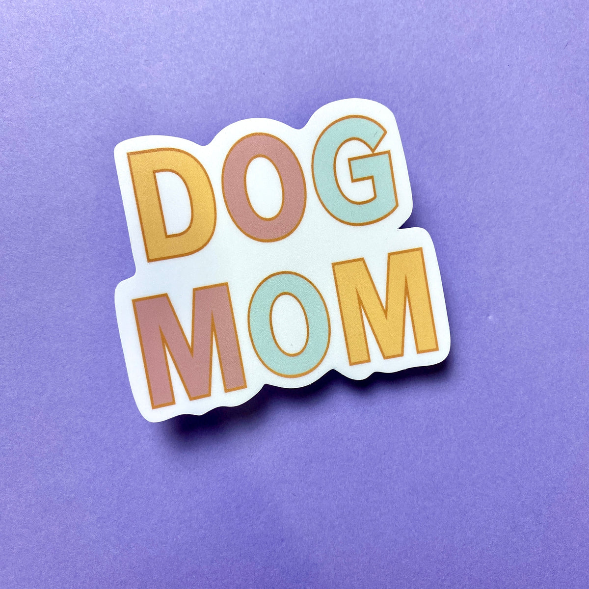 Pastel Colored Dog Mom Die Cut Sticker
