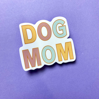 Pastel Colored Dog Mom Die Cut Sticker