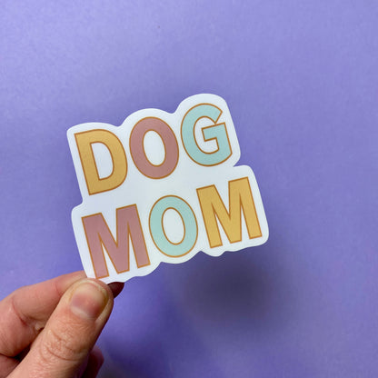 Pastel Colored Dog Mom Die Cut Sticker