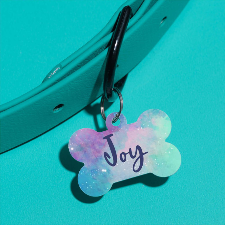 Joy Watercolor Pet ID Tag