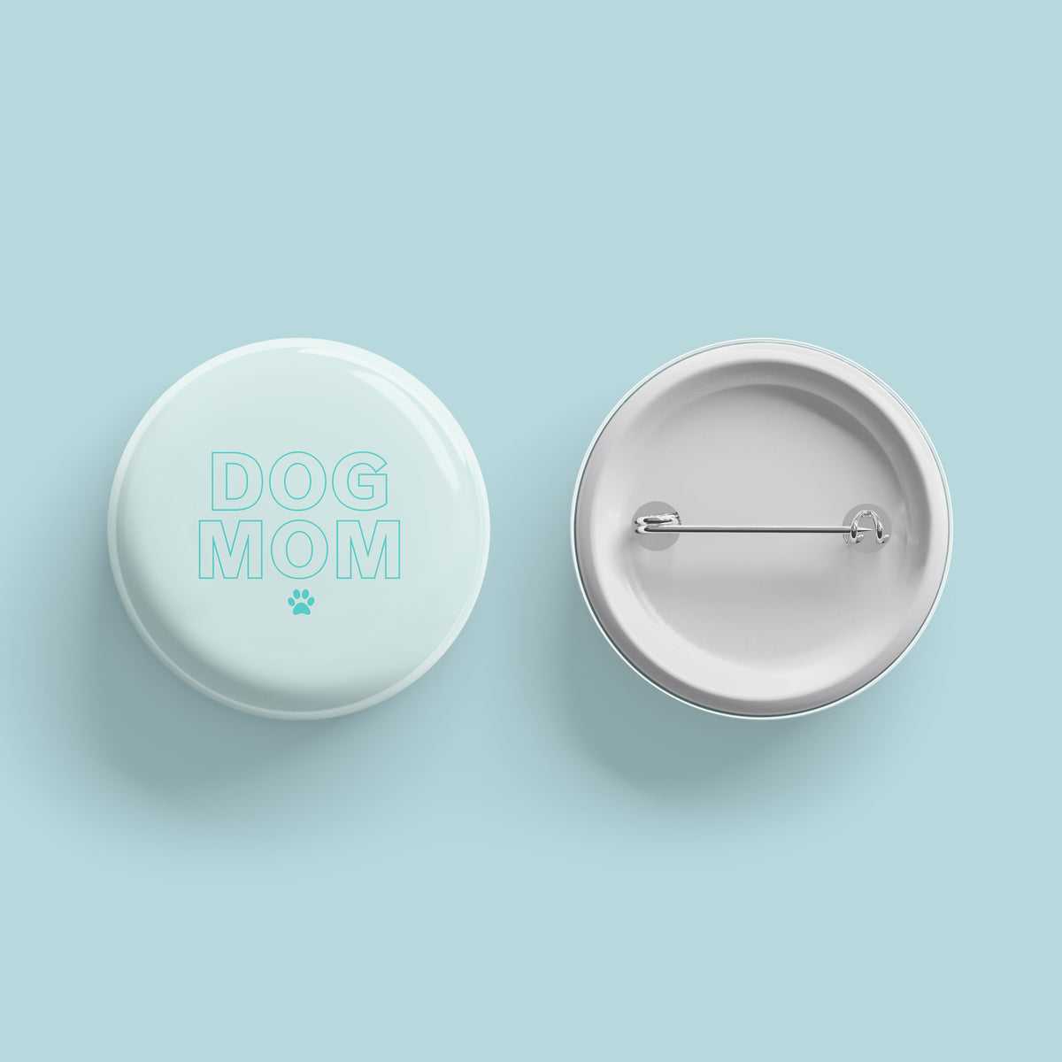 Dog Mom Button (BLUE) - The Dapper Paw