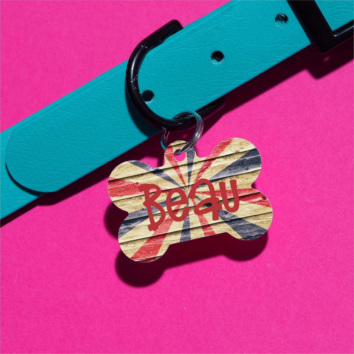 Beau Flag Pet ID Tag