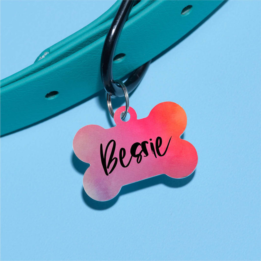 Bessie Watercolor Pet ID Tag