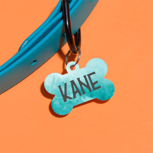 Kane Watercolor Pet ID Tag