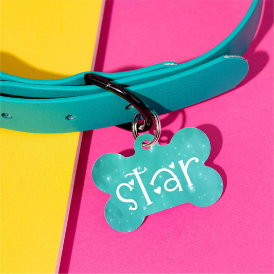 Star Watercolor Pet ID Tag