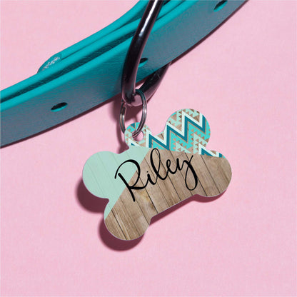 Aqua Cross Pet ID Tag - The Dapper Paw