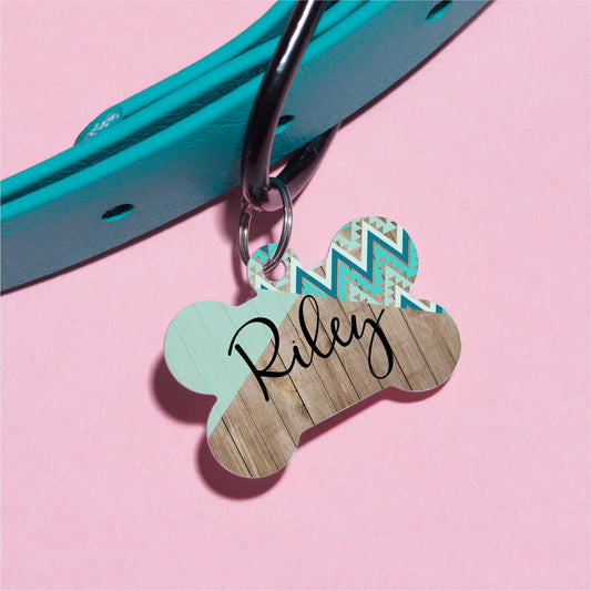 Aqua Cross Pet ID Tag - The Dapper Paw