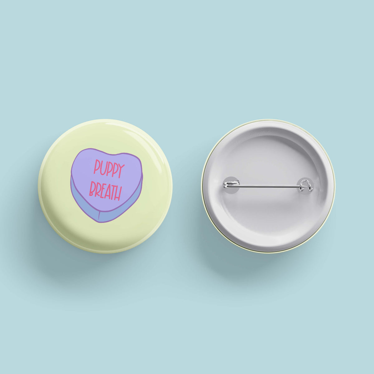 Puppy Breath Heart Button