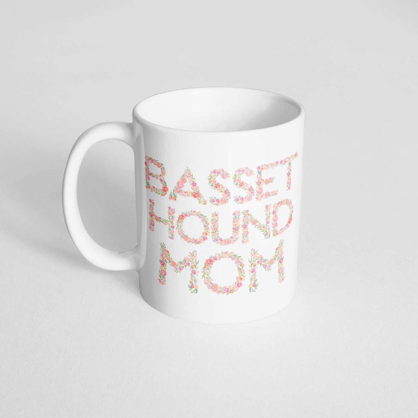 Basset Mom Floral Mug