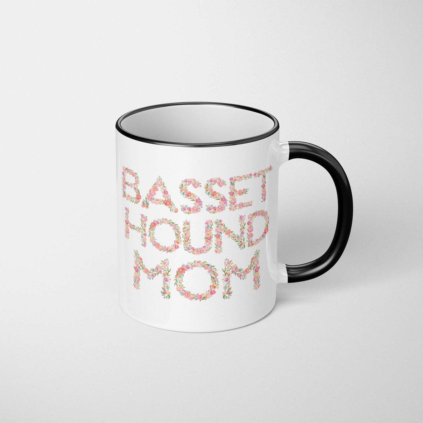Basset Mom Floral Mug