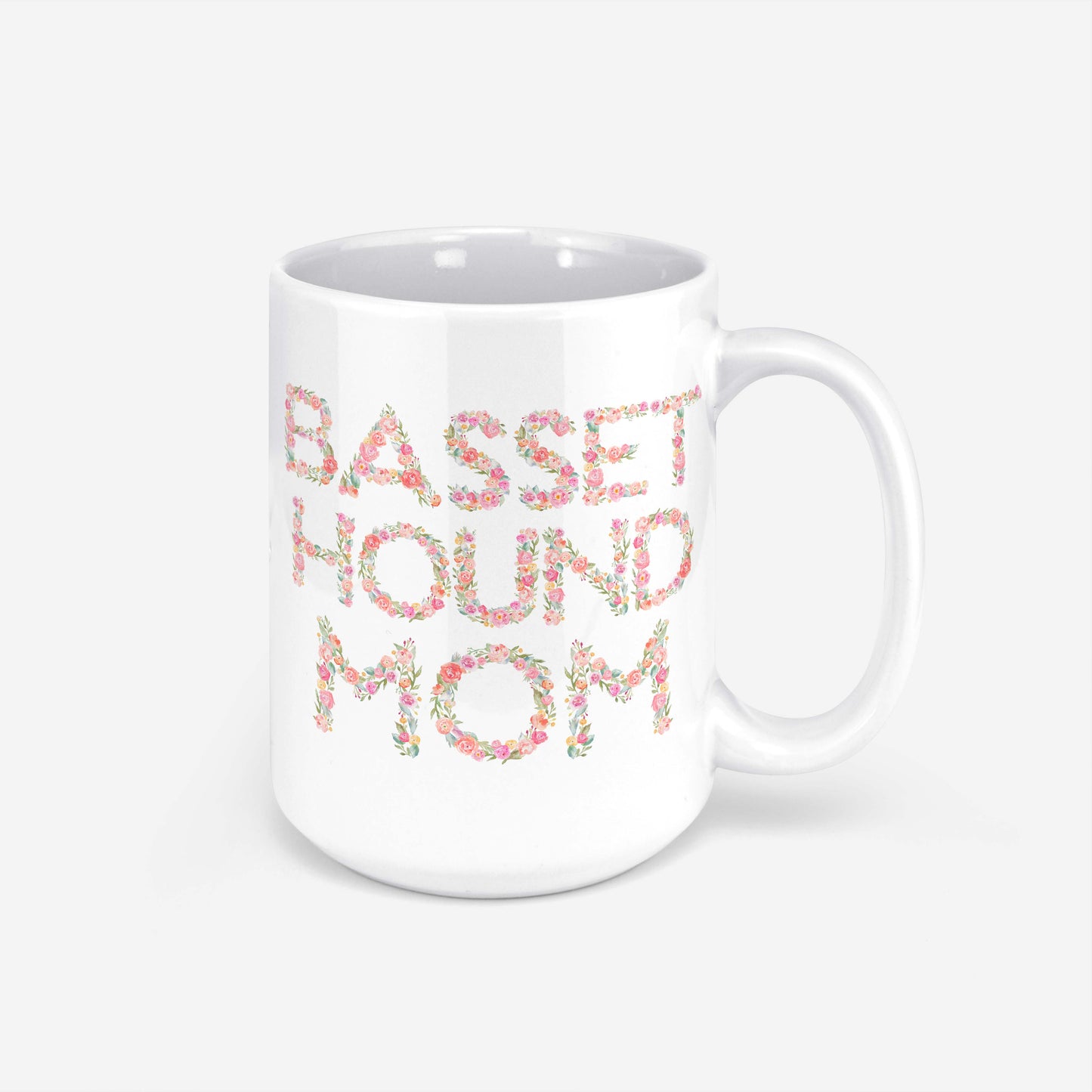 Basset Mom Floral Mug