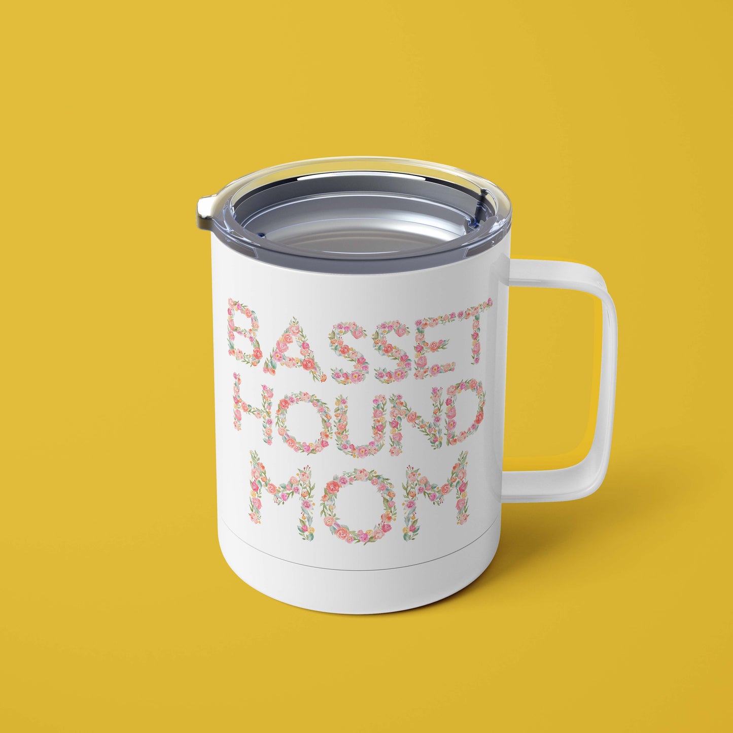 Basset Mom Floral Mug