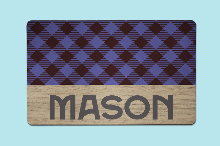 Blue Mason Plaid Placemat - The Dapper Paw