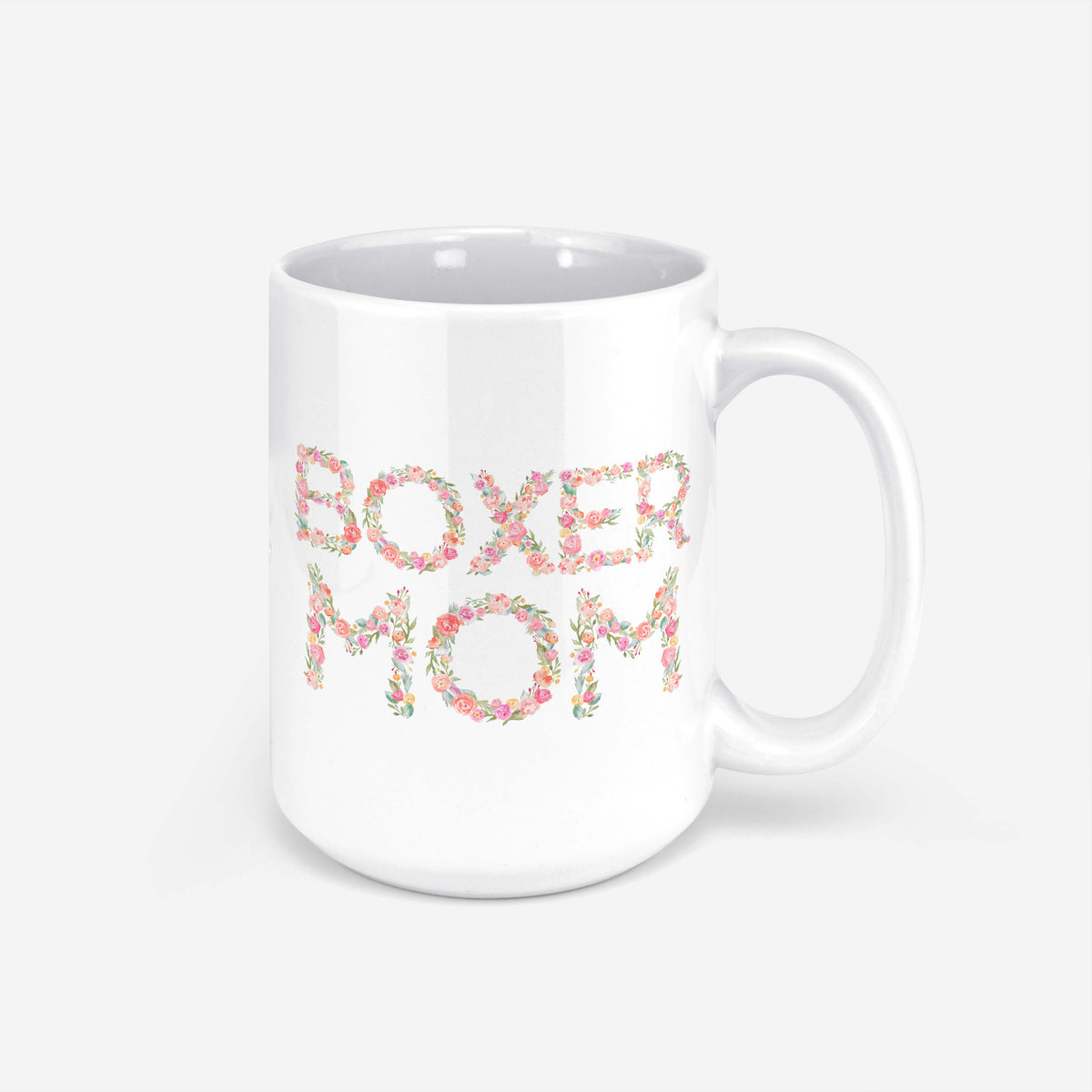 Boxer Mom Floral Mug