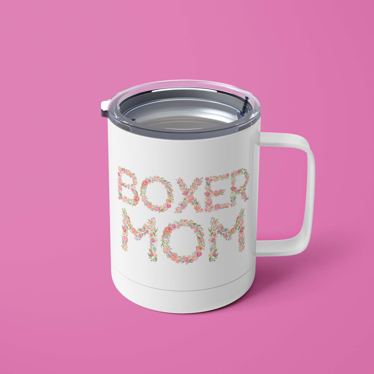 Boxer Mom Floral Mug