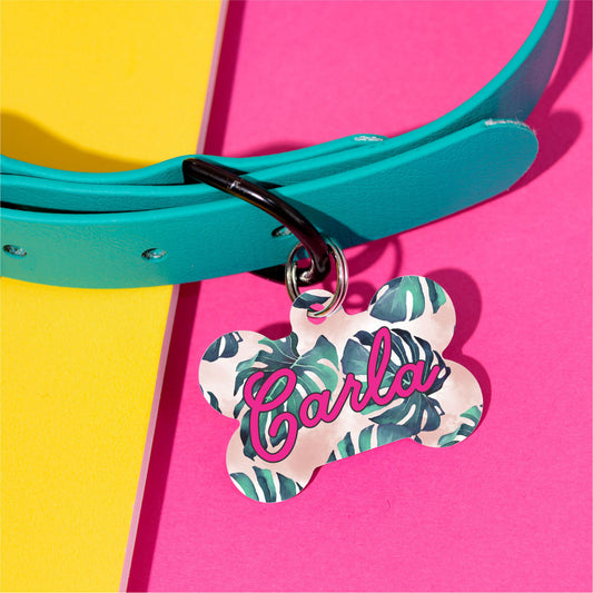 Carla Palm Pet ID Tag - The Dapper Paw