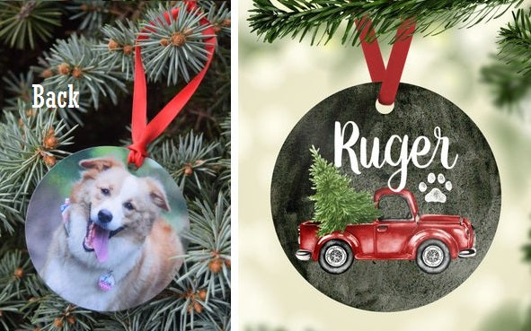 Christmas Truck Photo Ornament - The Dapper Paw