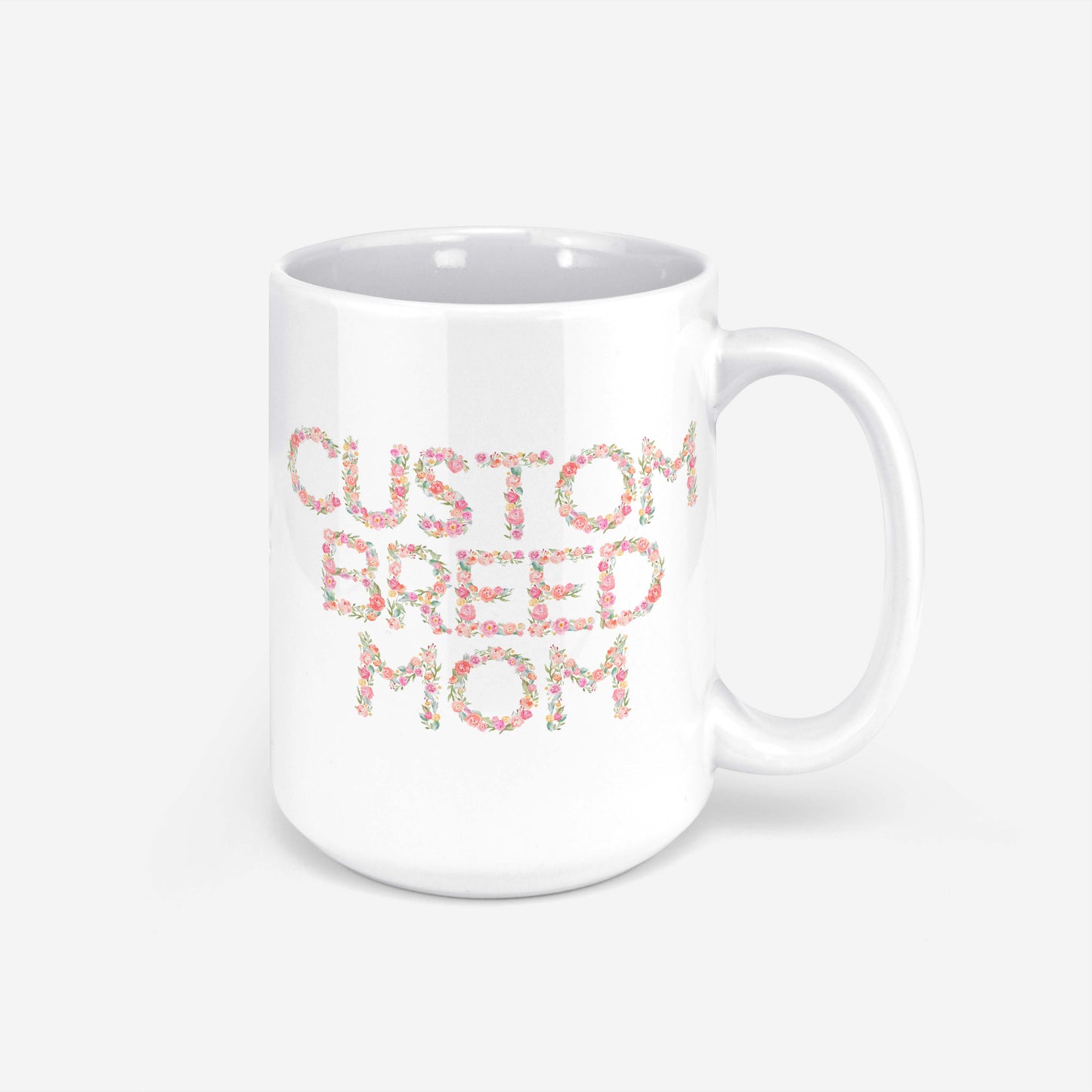 Custom Breed Mom Floral Mug