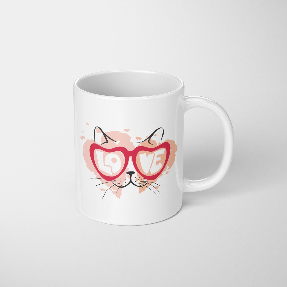 LOVE Sunglasses Cat | Valentine Cat Mug - The Dapper Paw