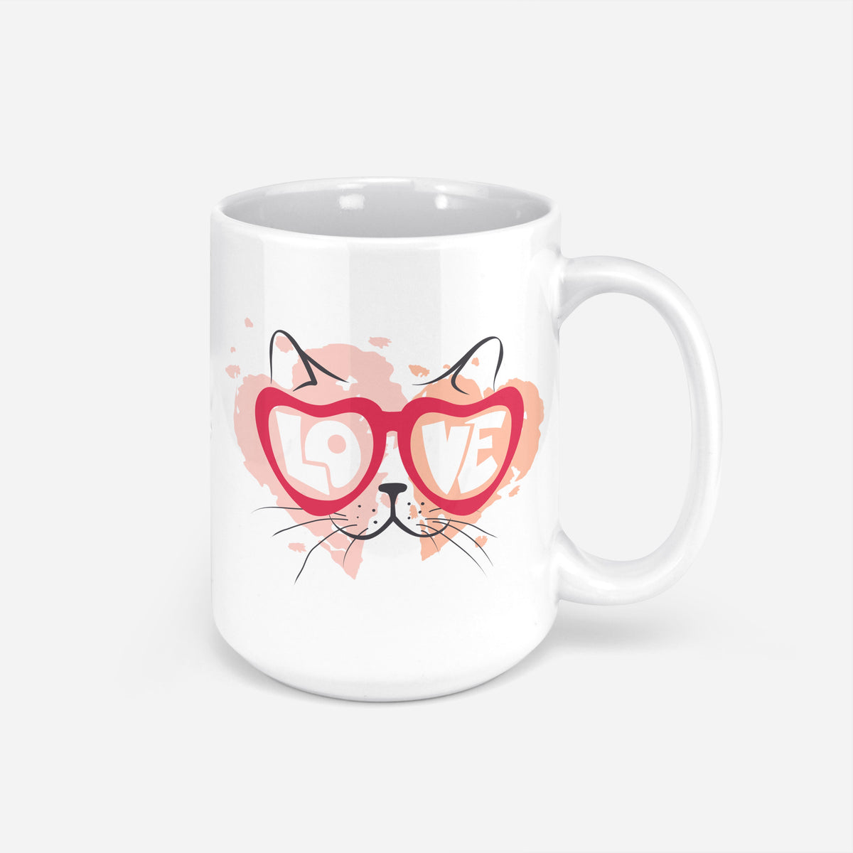 LOVE Sunglasses Cat | Valentine Cat Mug - The Dapper Paw